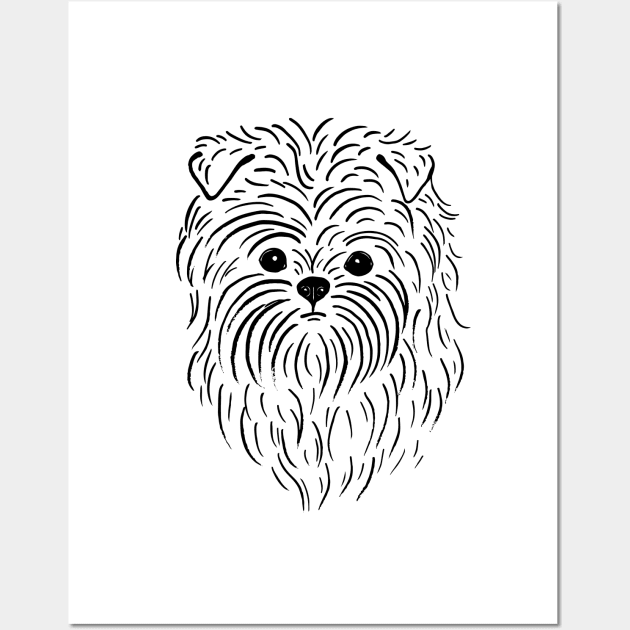 Affenpinscher (Black and White) Wall Art by illucalliart